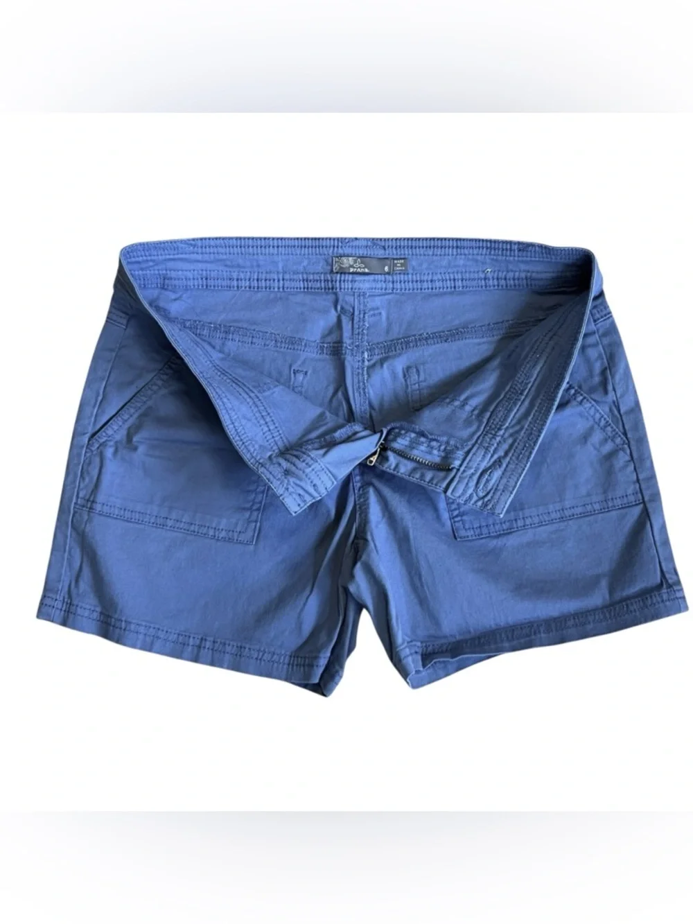 Prana Women’s Sz 6 Blue Halle Stretch Cotton Twill Cargo Shorts - Picture 3 of 12
